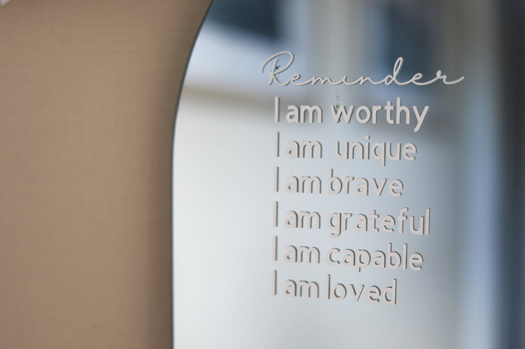 Personalised Mirror Sticker (Affirmation Lettering)