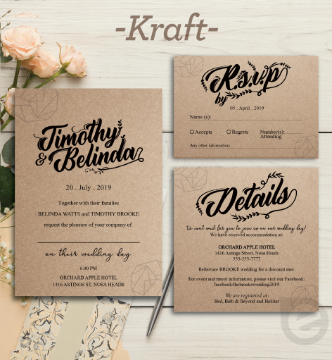 Kraft Invitation Printing